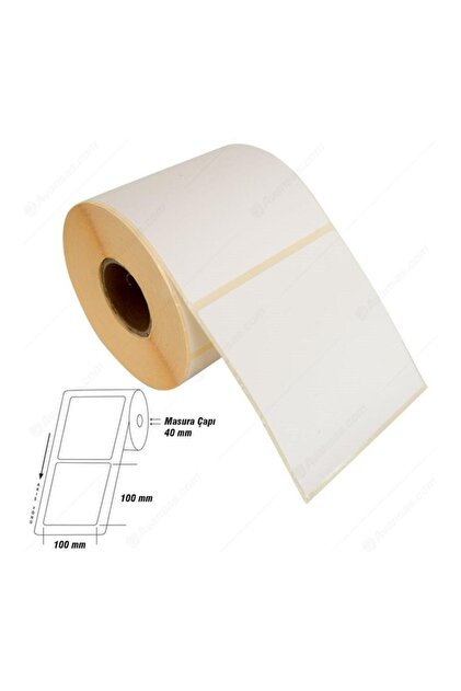 Barkod Etiketi 100 X 100 500'lü Termal Etiket Rulosu 100x100 Sticker 500 Adet Sarım 100x100